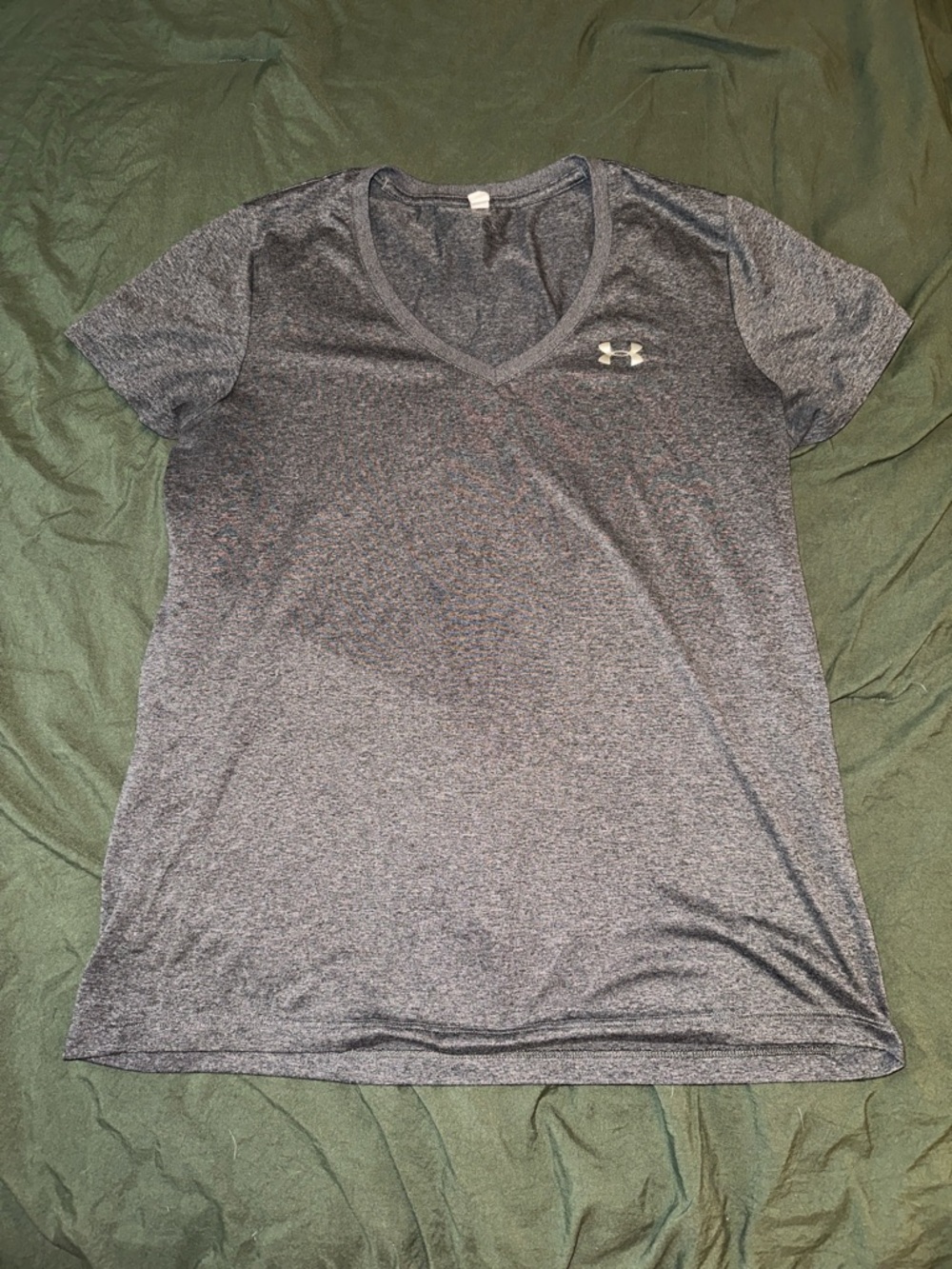 Under Armour Women's Dark Heather Gray V-Neck Short Sleeve Tee